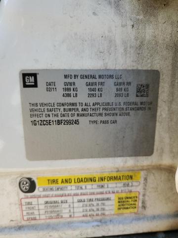 1G1ZC5E11BF299245 - 2011 CHEVROLET MALIBU 1LT BEIGE photo 12