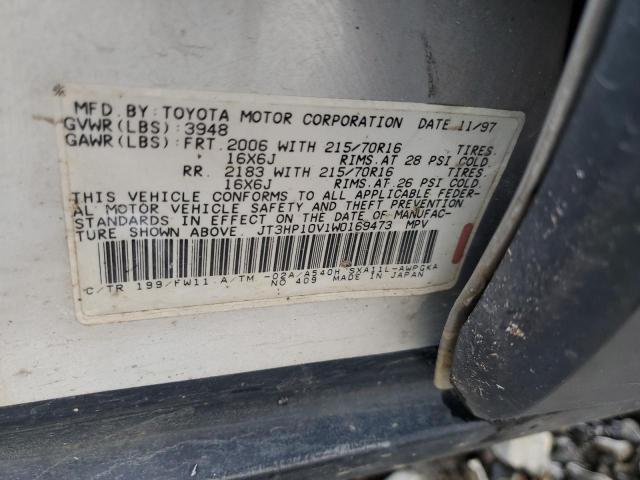 JT3HP10V1W0169473 - 1998 TOYOTA RAV4 SILVER photo 13