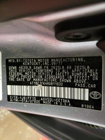 4T1BF1FK4HU811032 - 2017 TOYOTA CAMRY LE SILVER photo 12