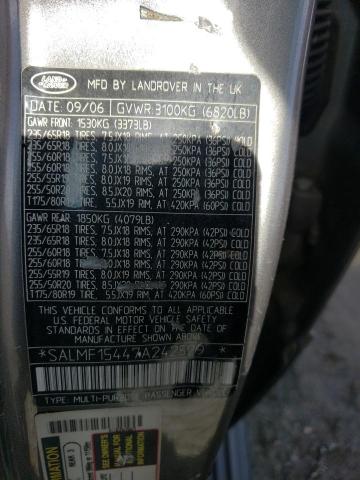 SALMF15447A242529 - 2007 LAND ROVER RANGE ROVE HSE GRAY photo 12