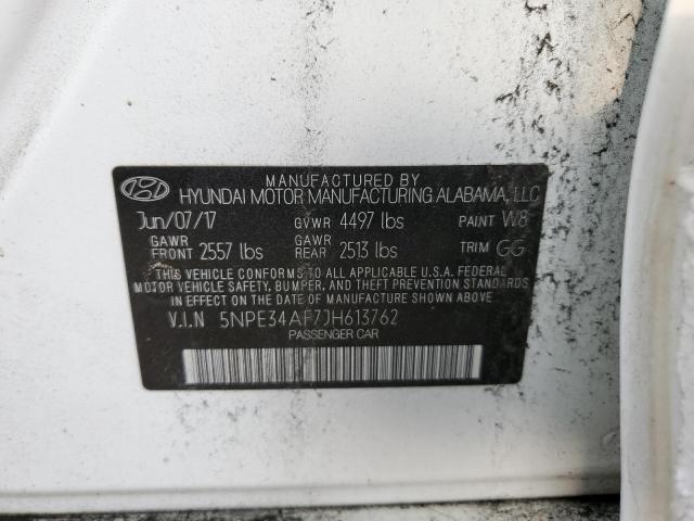 5NPE34AF7JH613762 - 2018 HYUNDAI SONATA SPORT WHITE photo 12