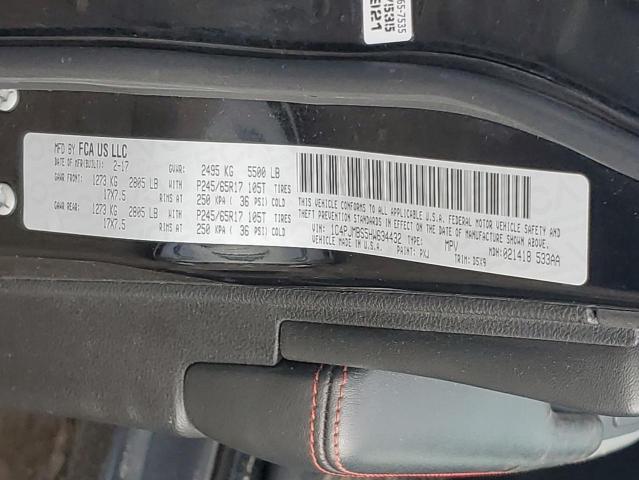 1C4PJMBS5HW634432 - 2017 JEEP CHEROKEE TRAILHAWK BLACK photo 14