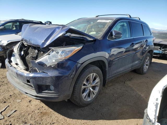 5TDJKRFH8FS163551 - 2015 TOYOTA HIGHLANDER XLE BLUE photo 1