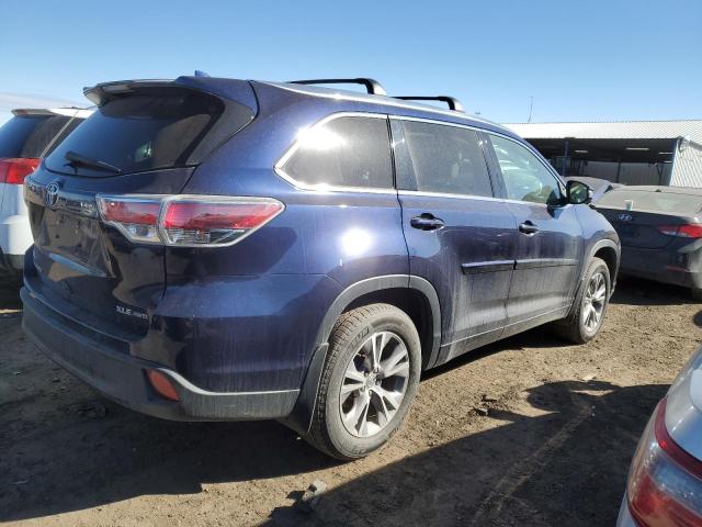5TDJKRFH8FS163551 - 2015 TOYOTA HIGHLANDER XLE BLUE photo 3
