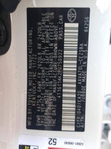 4T1G11AK2PU750922 - 2023 TOYOTA CAMRY SE NIGHT SHADE WHITE photo 13