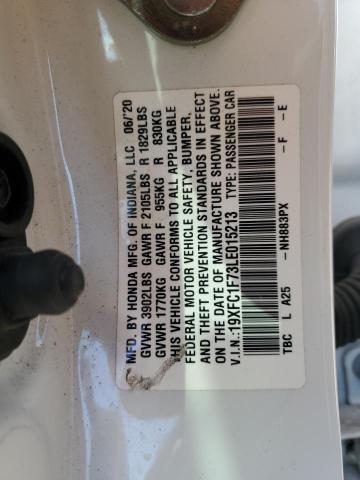 19XFC1F73LE015213 - 2020 HONDA CIVIC EXL შავი ფოტო 12