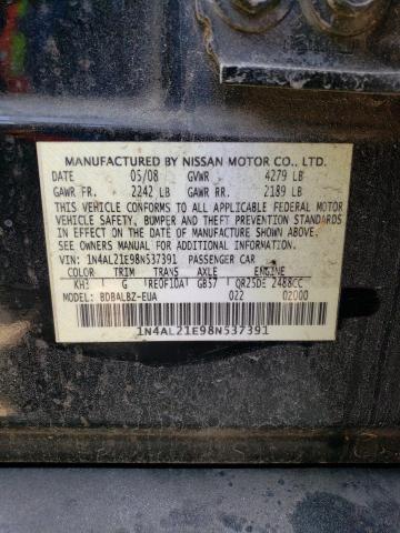 1N4AL21E98N537391 - 2008 NISSAN ALTIMA 2.5 BLACK photo 13