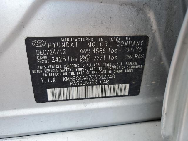 KMHEC4A47CA062740 - 2012 HYUNDAI SONATA HYBRID SILVER photo 12