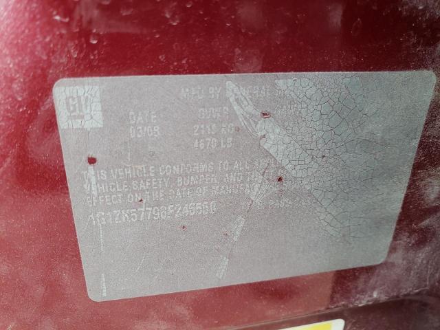 1G1ZK57798F246550 - 2008 CHEVROLET MALIBU LTZ 红色 照片 12