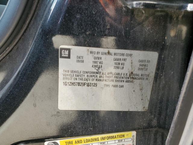 1G1ZH57B29F153129 - 2009 CHEVROLET MALIBU 1LT BLACK photo 12