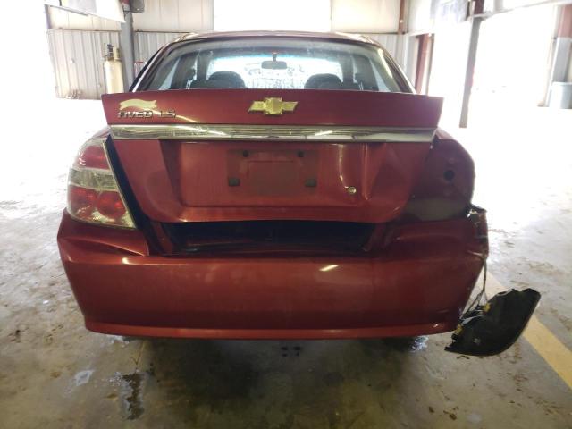KL1TD56697B189960 - 2007 CHEVROLET AVEO BASE RED photo 6
