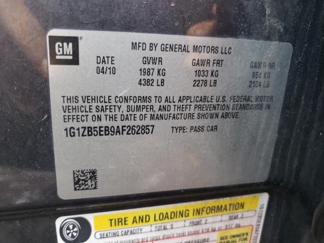 1G1ZB5EB9AF262857 - 2010 CHEVROLET MALIBU LS GRAY photo 12