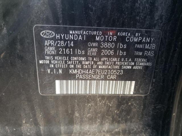 KMHDH4AE7EU210523 - 2014 HYUNDAI ELANTRA SE BLACK photo 12