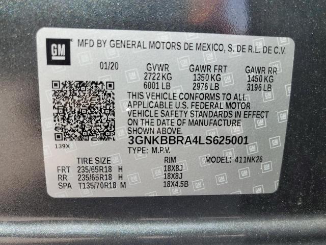 3GNKBBRA4LS625001 - 2020 CHEVROLET BLAZER 1LT CHARCOAL photo 13