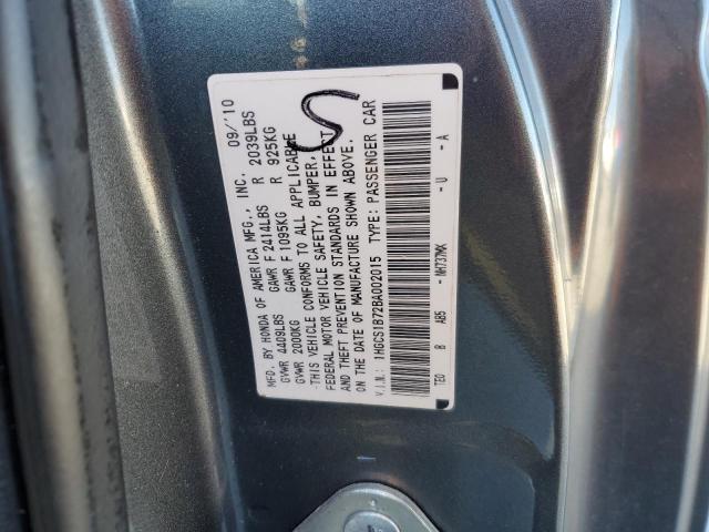 1HGCS1B72BA002015 - 2011 HONDA ACCORD EX GRAY photo 13