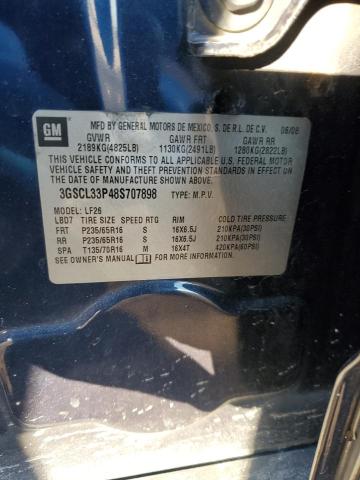 3GSCL33P48S707898 - 2008 SATURN VUE XE BLUE photo 13