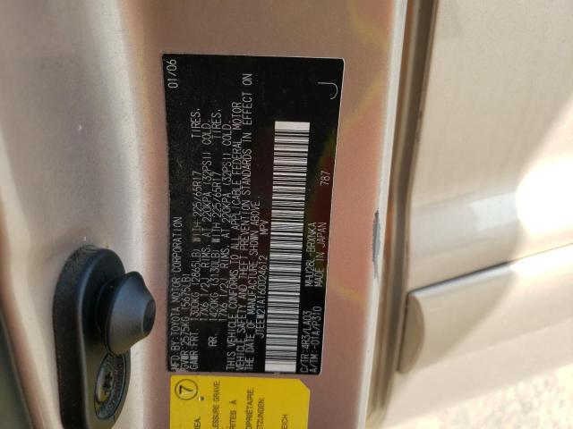 JTEEW21A160024612 - 2006 TOYOTA HIGHLANDER HYBRID GOLD photo 13