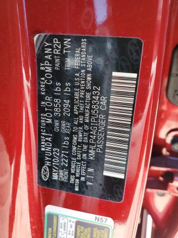 KMHLP4AG1PU583432 - 2023 HYUNDAI ELANTRA LIMITED RED photo 13