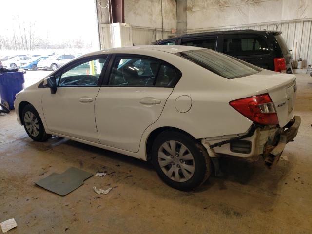 19XFB2F50CE108178 - 2012 HONDA CIVIC LX WHITE photo 2