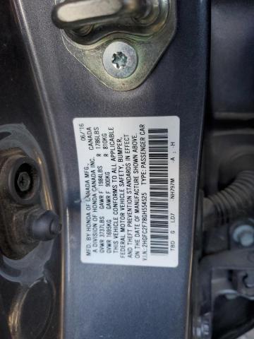 2HGFC2F78GH554525 - 2016 HONDA CIVIC EX GRAY photo 13