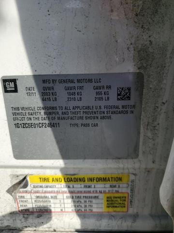 1G1ZC5E01CF246411 - 2012 CHEVROLET MALIBU 1LT 白色 照片 12