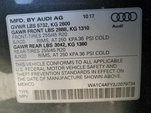 WA1C4AFY3J2079734 - 2018 AUDI SQ5 PRESTIGE GRAY photo 13