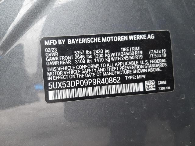 5UX53DP09P9R40862 - 2023 BMW X3 XDRIVE30I GRAY photo 12