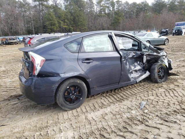 JTDKN3DU3D5645971 - 2013 TOYOTA PRIUS GRAY photo 3