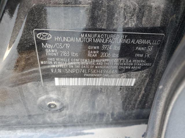 5NPD74LF5KH496648 - 2019 HYUNDAI ELANTRA SE BLACK photo 13