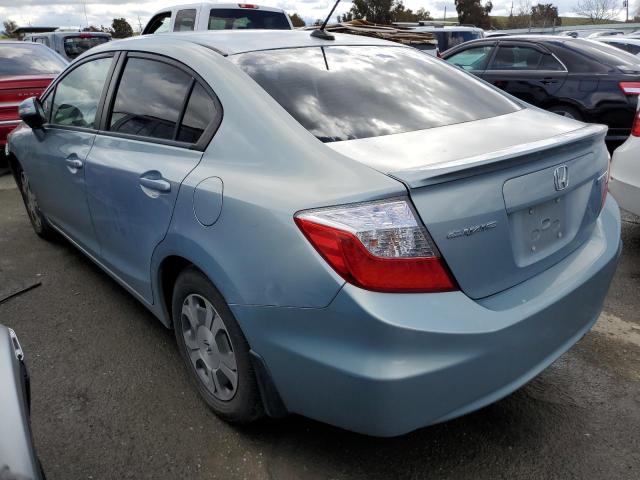 JHMFB4F36CS003683 - 2012 HONDA CIVIC HYBRID L BLUE photo 2