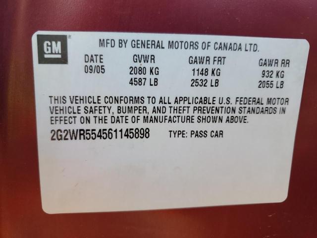 2G2WR554561145898 - 2006 PONTIAC GRAND PRIX GT BURGUNDY photo 13