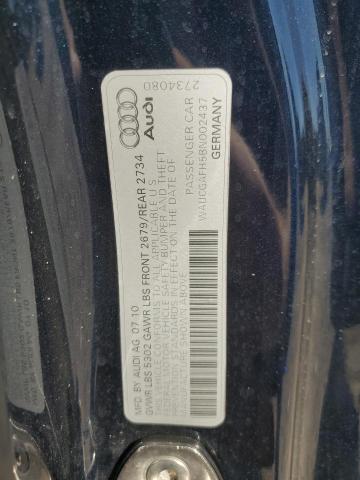 WAUCGAFH5BN002437 - 2011 AUDI S5 PREMIUM PLUS BLUE photo 12