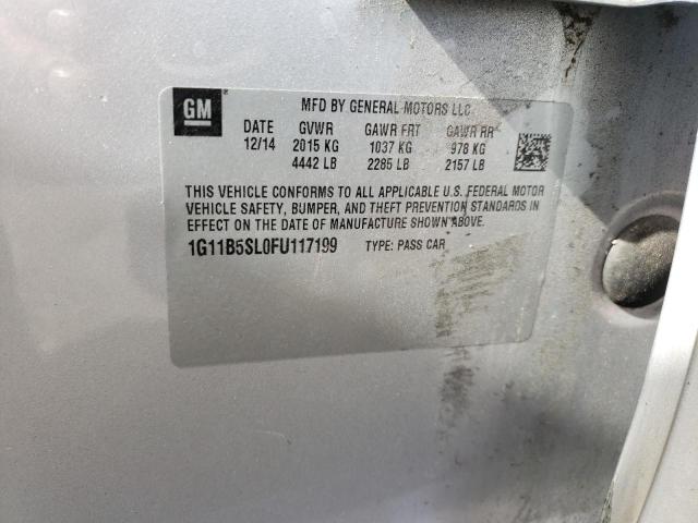 1G11B5SL0FU117199 - 2015 CHEVROLET MALIBU LS SILVER photo 13