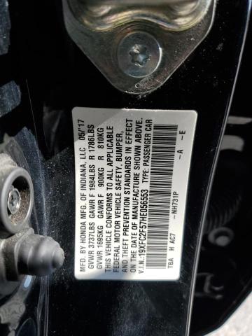 19XFC2F57HE056553 - 2017 HONDA CIVIC LX BLACK photo 13