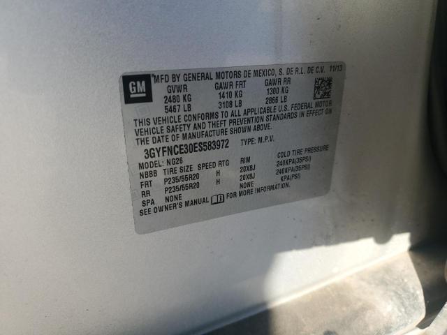 3GYFNCE30ES583972 - 2014 CADILLAC SRX PERFORMANCE COLLECTION Argent photo 13