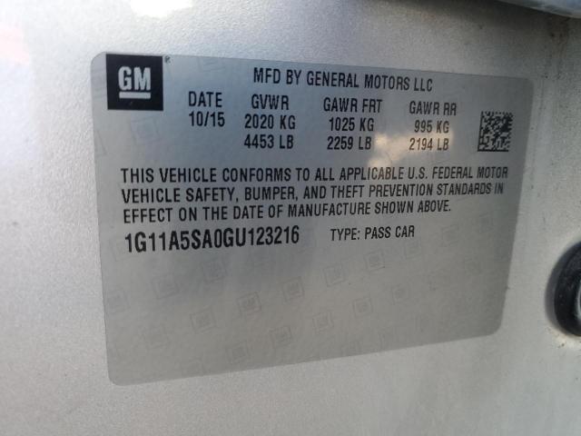 1G11A5SA0GU123216 - 2016 CHEVROLET MALIBU LIM LS 银色 照片 12