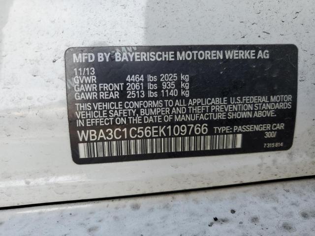 WBA3C1C56EK109766 - 2014 BMW 328 I SULEV WHITE photo 12
