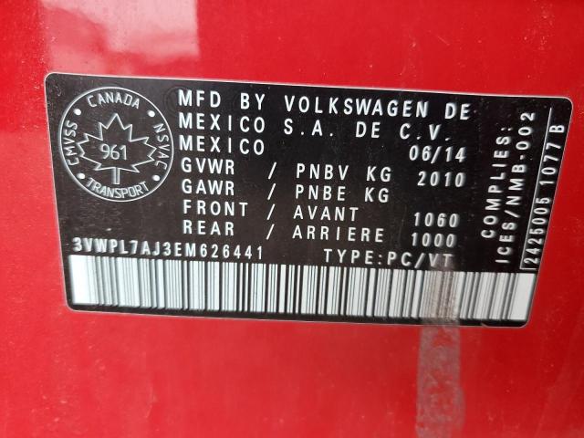 3VWPL7AJ3EM626441 - 2014 VOLKSWAGEN JETTA TDI RED photo 12