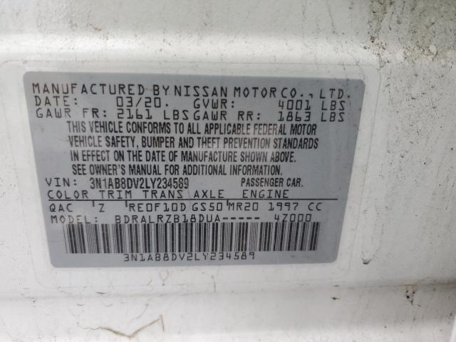 3N1AB8DV2LY234589 - 2020 NISSAN SENTRA SR WHITE photo 13