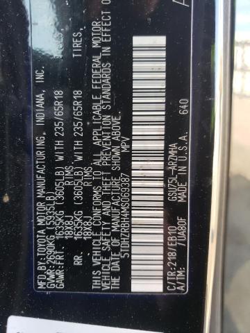 5TDHZRBH4MS069387 - 2021 TOYOTA HIGHLANDER XLE შავი ფოტო 13