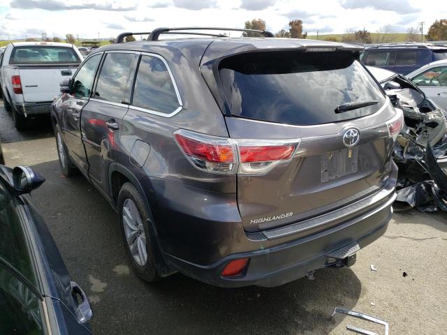 5TDBKRFH2GS291659 - 2016 TOYOTA HIGHLANDER LE GRAY photo 2