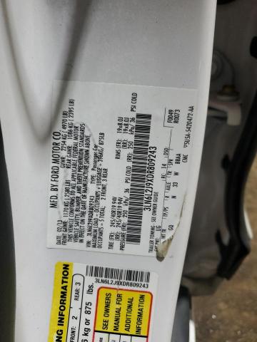 3LN6L2J9XDR809243 - 2013 LINCOLN MKZ WHITE photo 12