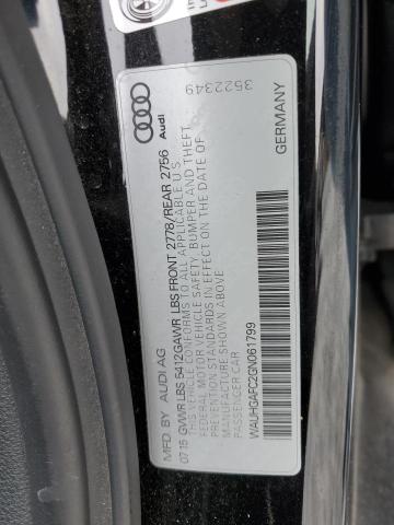 WAUHGAFC2GN061799 - 2016 AUDI A6 PRESTIGE შავი ფოტო 12