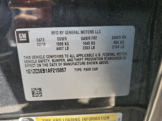 1G1ZC5EB1AF215867 - 2010 CHEVROLET MALIBU 1LT შავი ფოტო 12