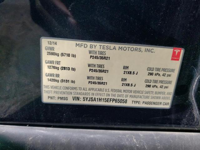 5YJSA1H15EFP65058 - 2014 TESLA MODEL S GREEN photo 12