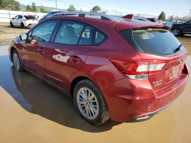 4S3GTAD64J3749765 - 2018 SUBARU IMPREZA PREMIUM PLUS RED photo 2