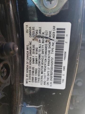 2HGFB2F55EH529757 - 2014 HONDA CIVIC LX BLACK photo 13