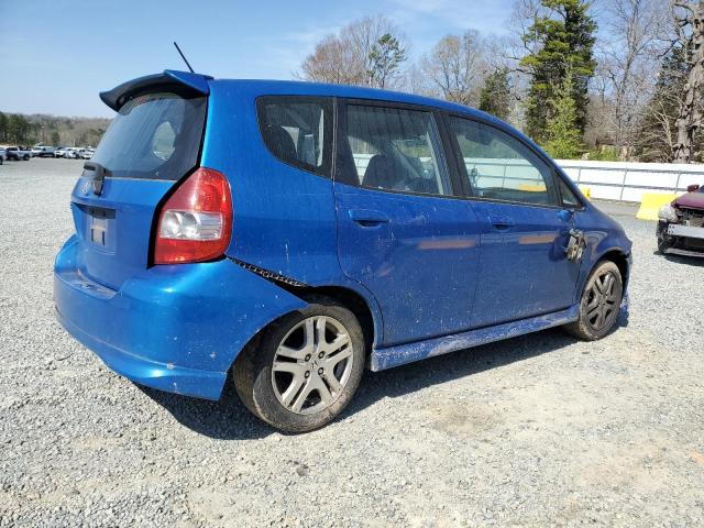 JHMGD38668S071098 - 2008 HONDA FIT SPORT BLUE photo 3