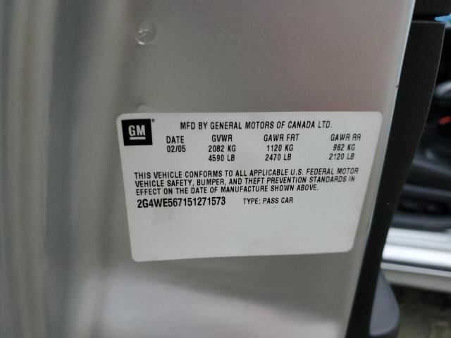 2G4WE567151271573 - 2005 BUICK LACROSSE CXS 银色 照片 12