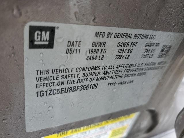 1G1ZC5EU8BF366109 - 2011 CHEVROLET MALIBU 1LT TAN photo 12